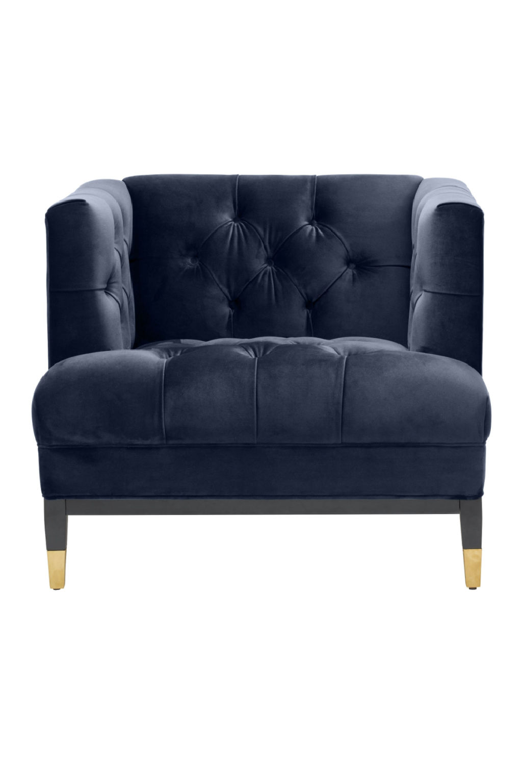 Blue Tufted Cube Chair