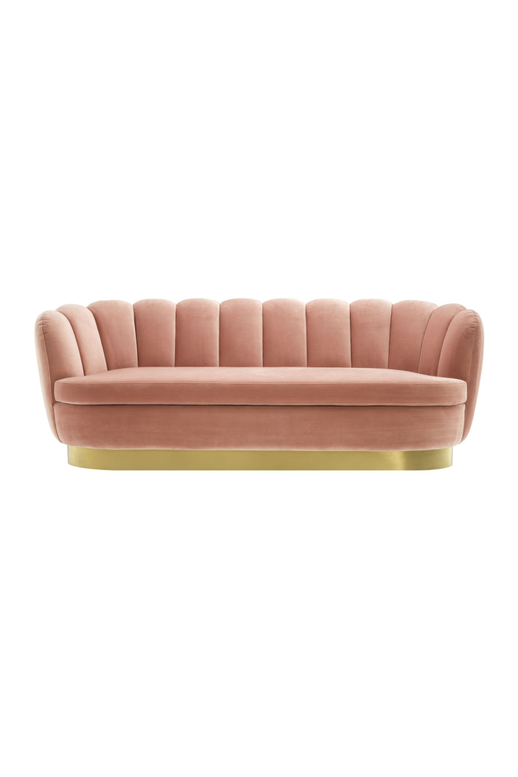 Preview image for Blush Velvet Scalloped Sofa, Savona Nude Velvet