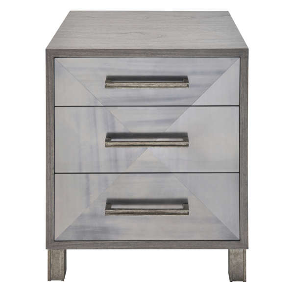Parker Bedside Table, Antiqued Bronze Driftwood