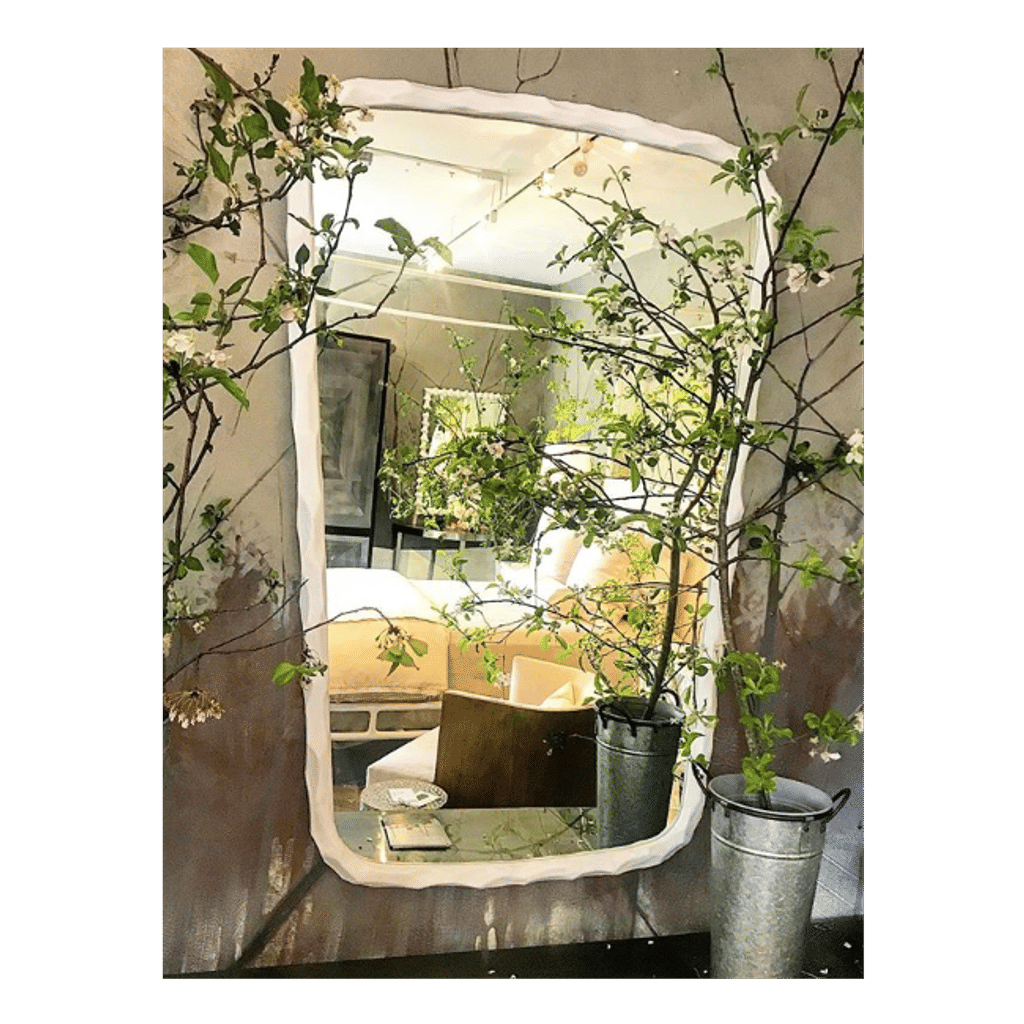 Stone Mirror, Antiqued Bronze