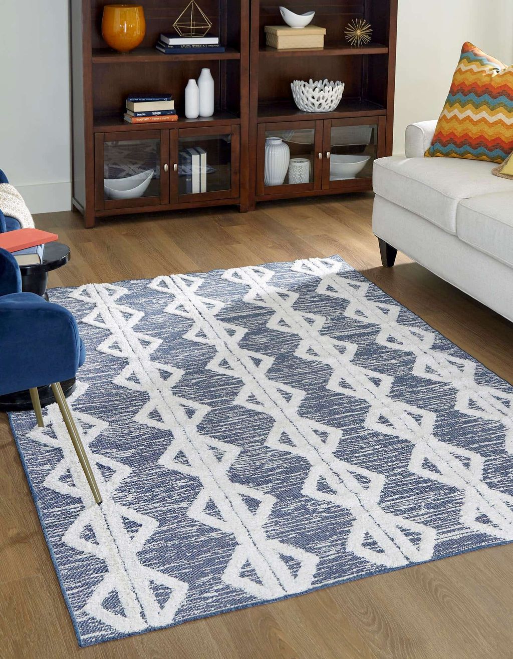 Navy Blue 4'7" X 6' Sabrina Soto Casa Rectangle Rug (3153778)