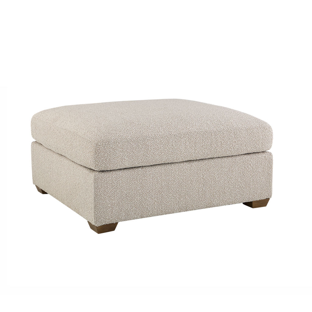 Reese Ottoman In Textured Oatmeal