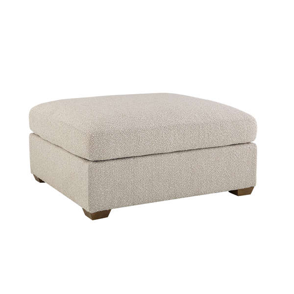 Reese Ottoman In Textured Oatmeal