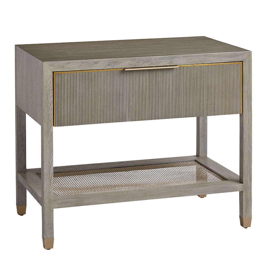 Caleb One Drawer Nightstand In Brushed Smoke