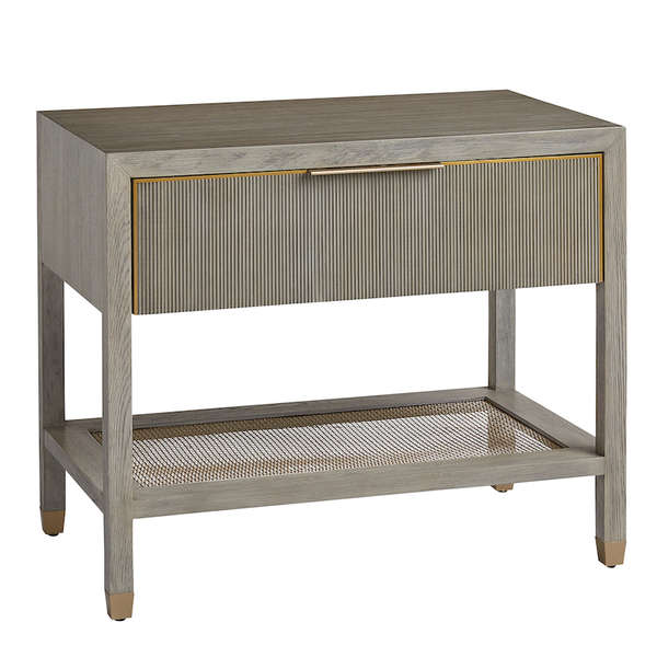 Caleb One Drawer Nightstand In Brushed Smoke