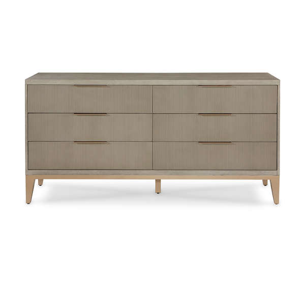 Caleb Six Drawer Dresser In Brushed Smoke