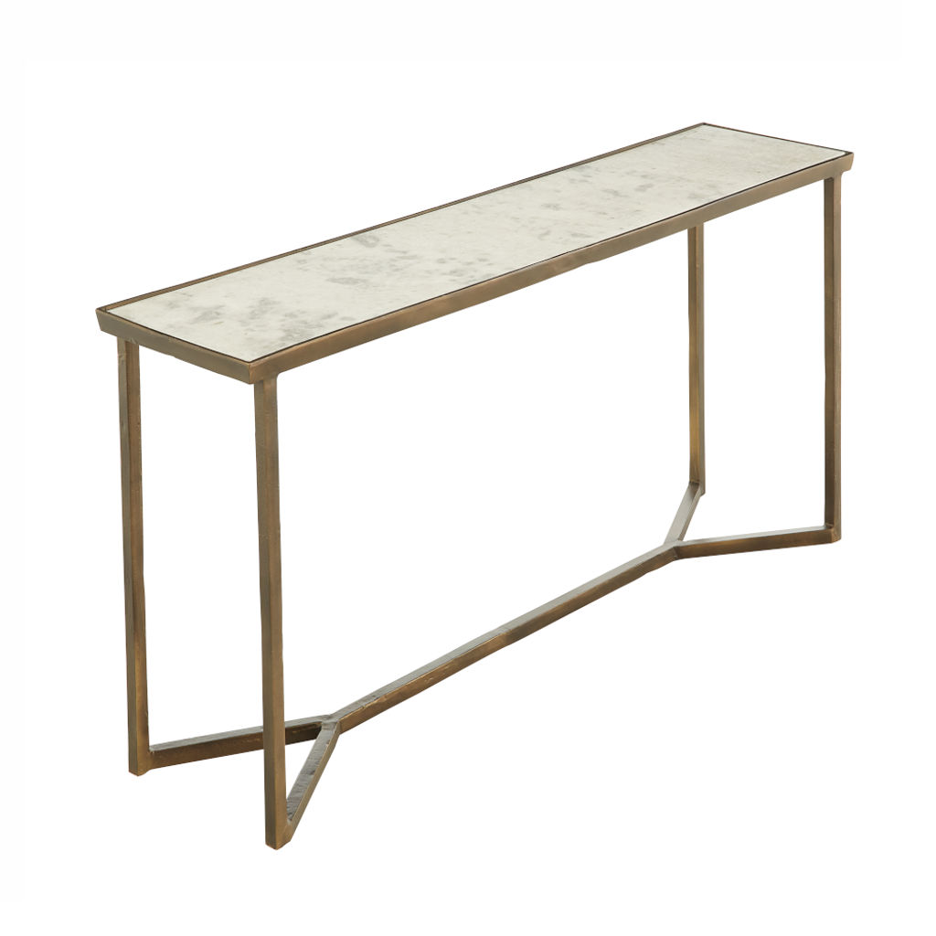 Kai Console Table In Cloud Marble And Gunmetal