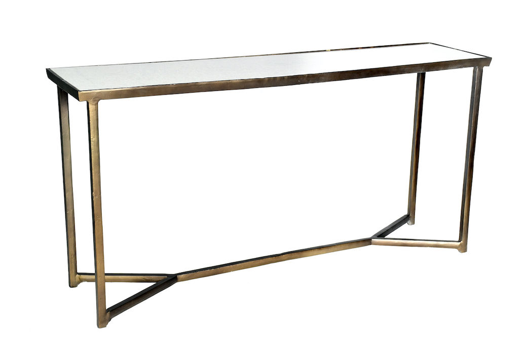Kai Console Table In Cloud Marble And Gunmetal