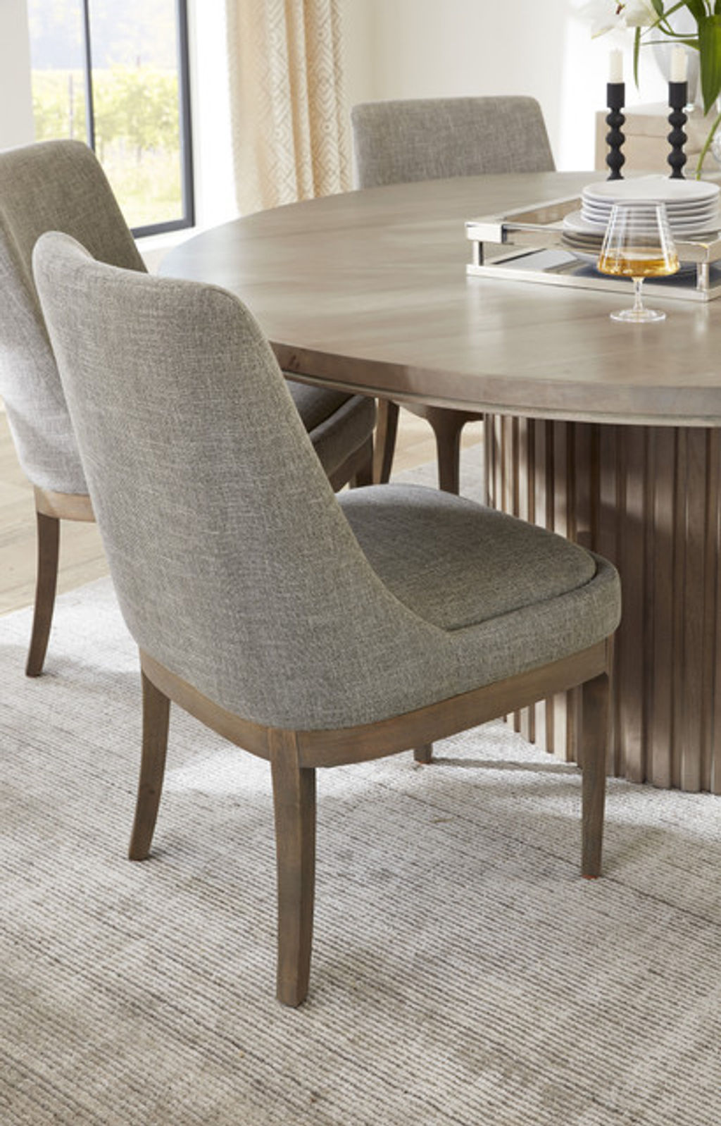 Bradley 60" Round Dining Table In Misted Ash