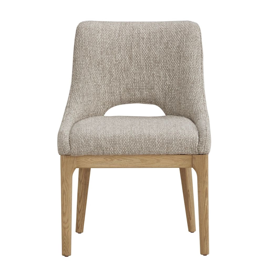 Modern Dining Chair In Frothed Latte And Raw Oak