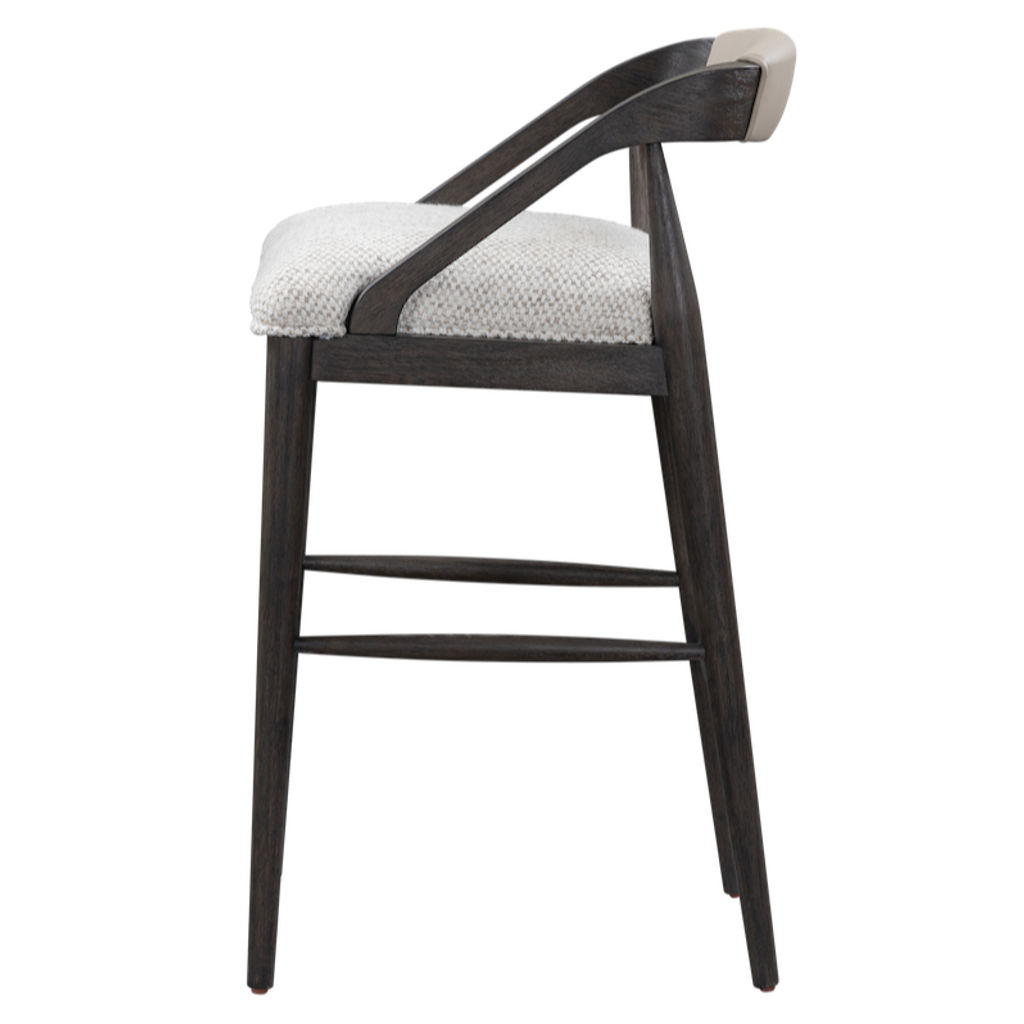 Hollister Counter Stool In Frothed Latte Anda Dark Cinder