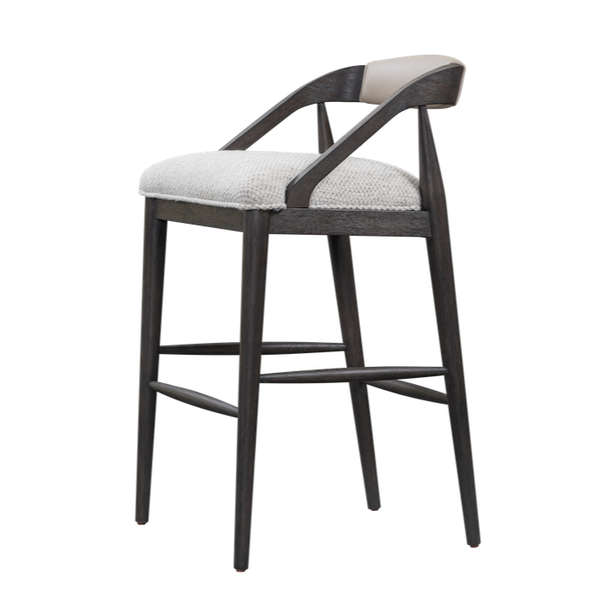 Hollister Counter Stool In Frothed Latte Anda Dark Cinder