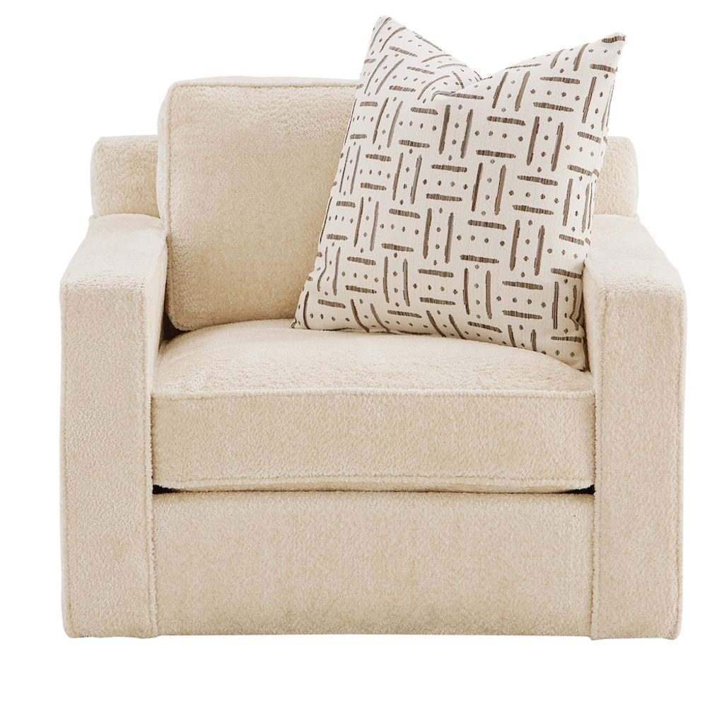 Preview image for Emmett Occasional Chair In Plush Pearl And Polished Chrome