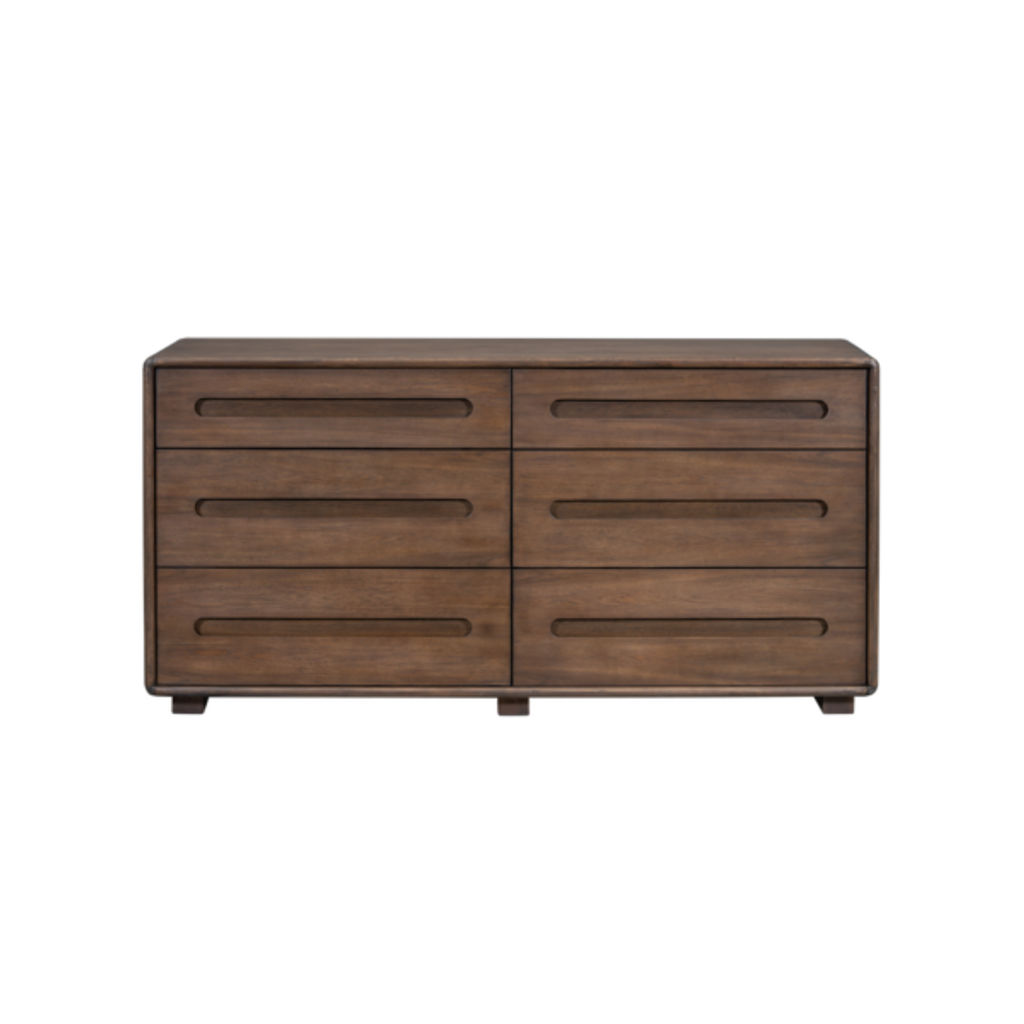 Mocha Six Drawer Dresser