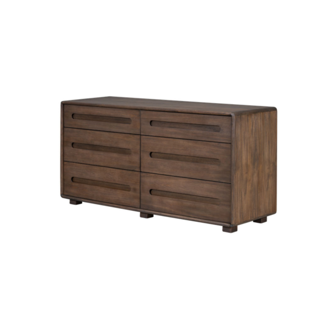 Mocha Six Drawer Dresser
