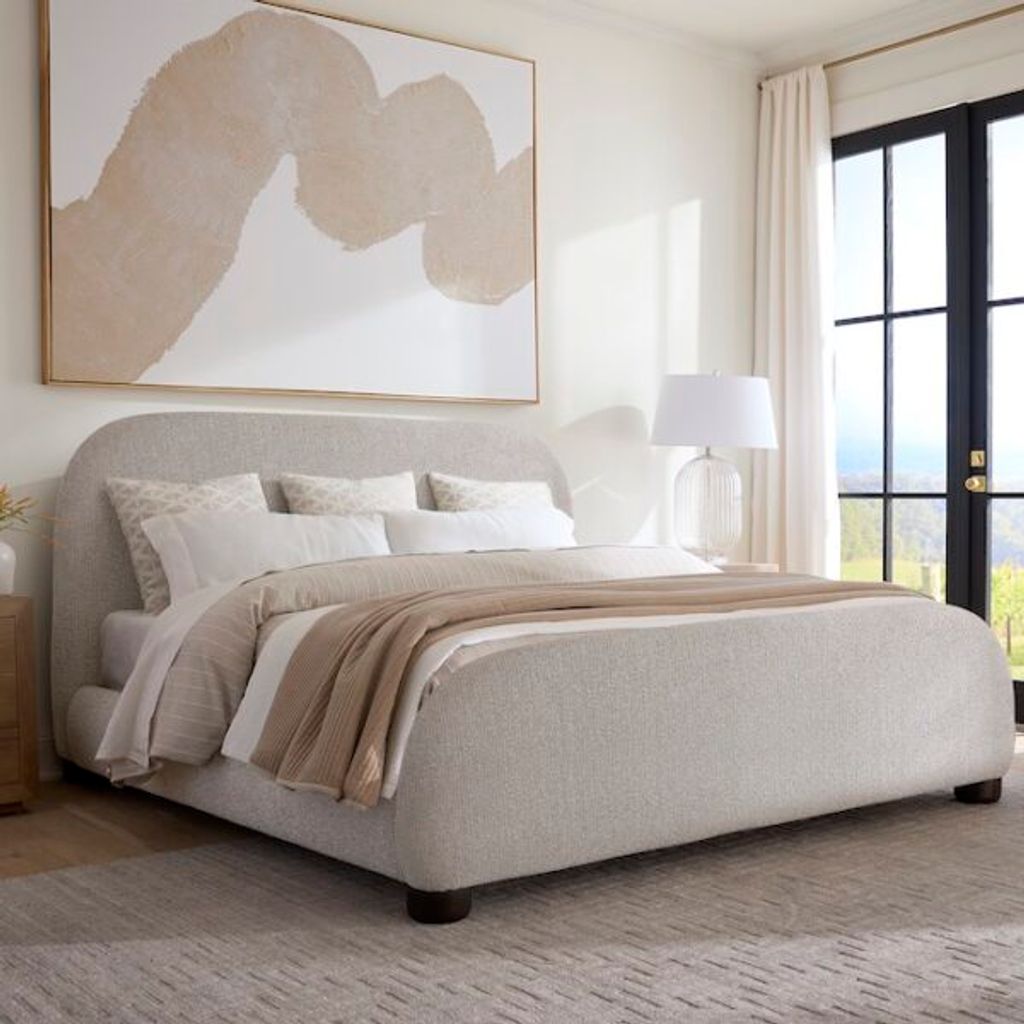 Preview image for Cora King Bed In Subtle Mushroom And Dark Cinder