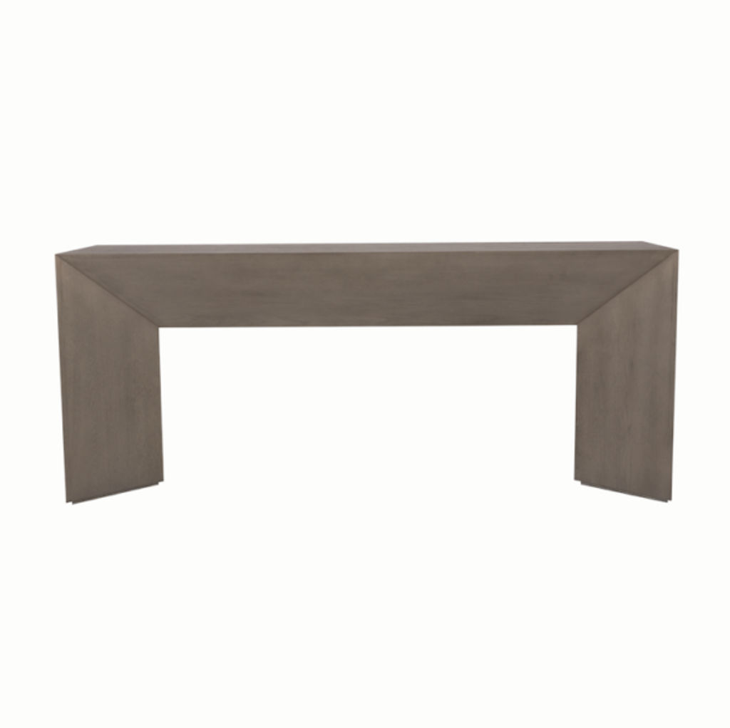 Preview image for Modern Chunky Angled Console Table Poplar Wood Dusted Stone Finish 72 inch
