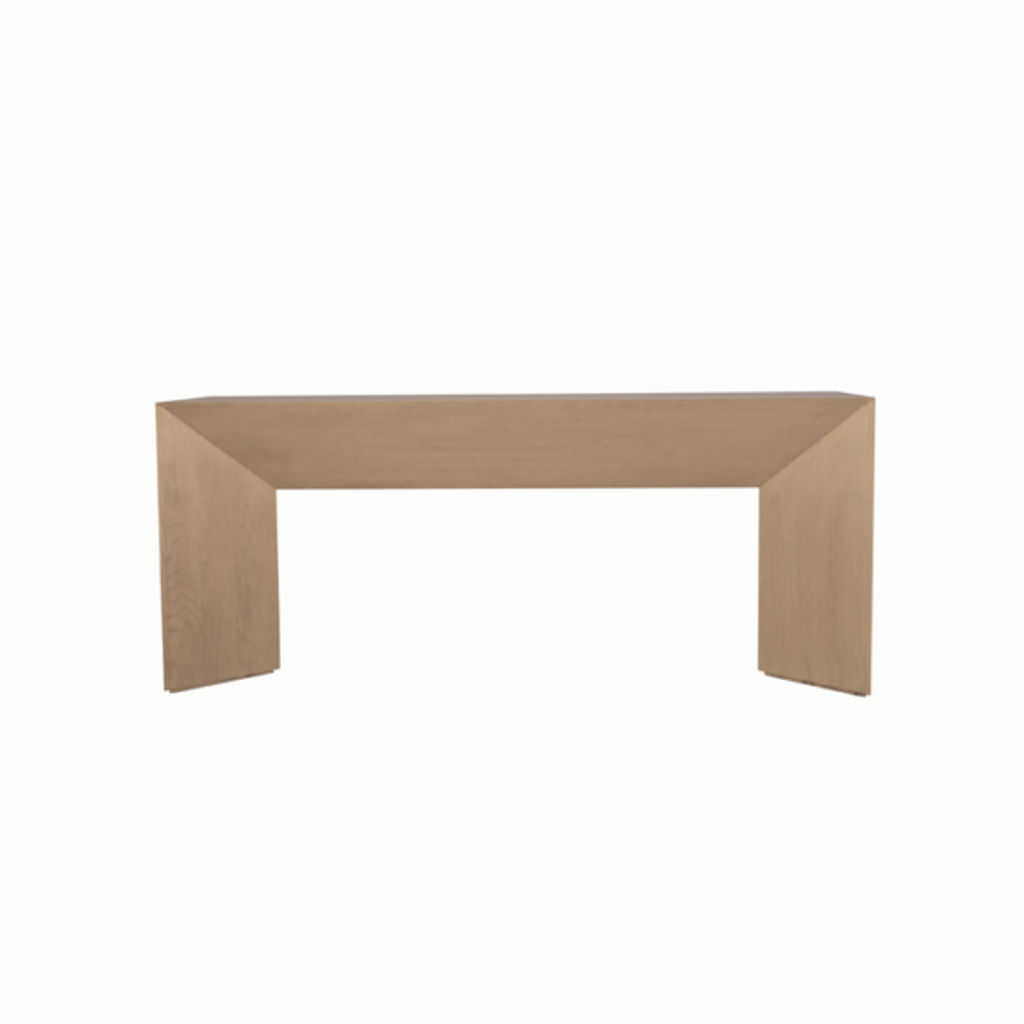 Preview image for Modern Chunky Angled Console Table Poplar Wood Light Natural Finish 72 inch