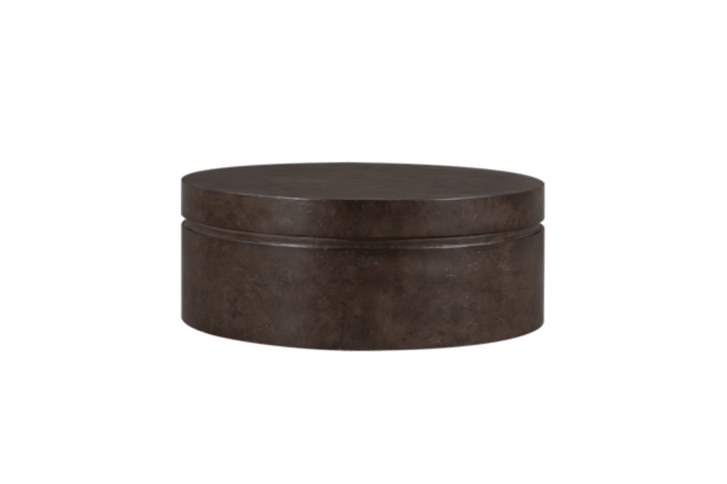 Preview image for Chocolate Brown Burl Wood Low Round Coffee Table 42 inch