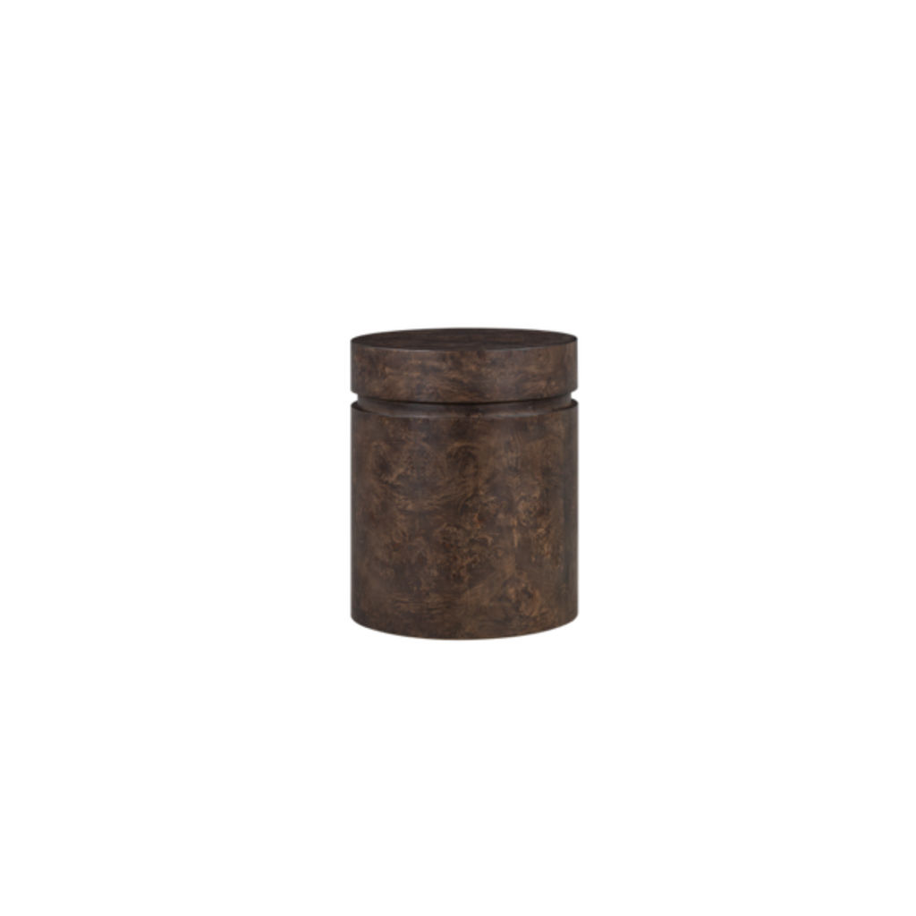 Jax End Table In Chocolate Burl