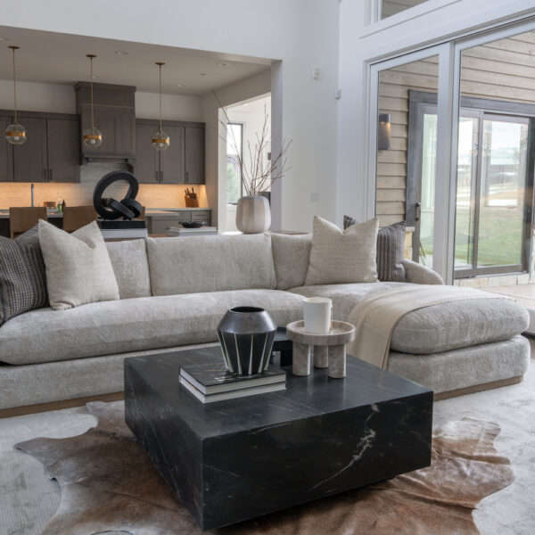 Raf Beckham Sectional In Fethered Steel