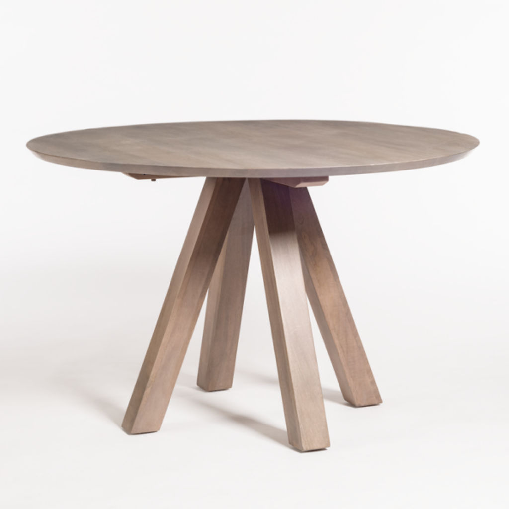 Round Light Wood Dining Table