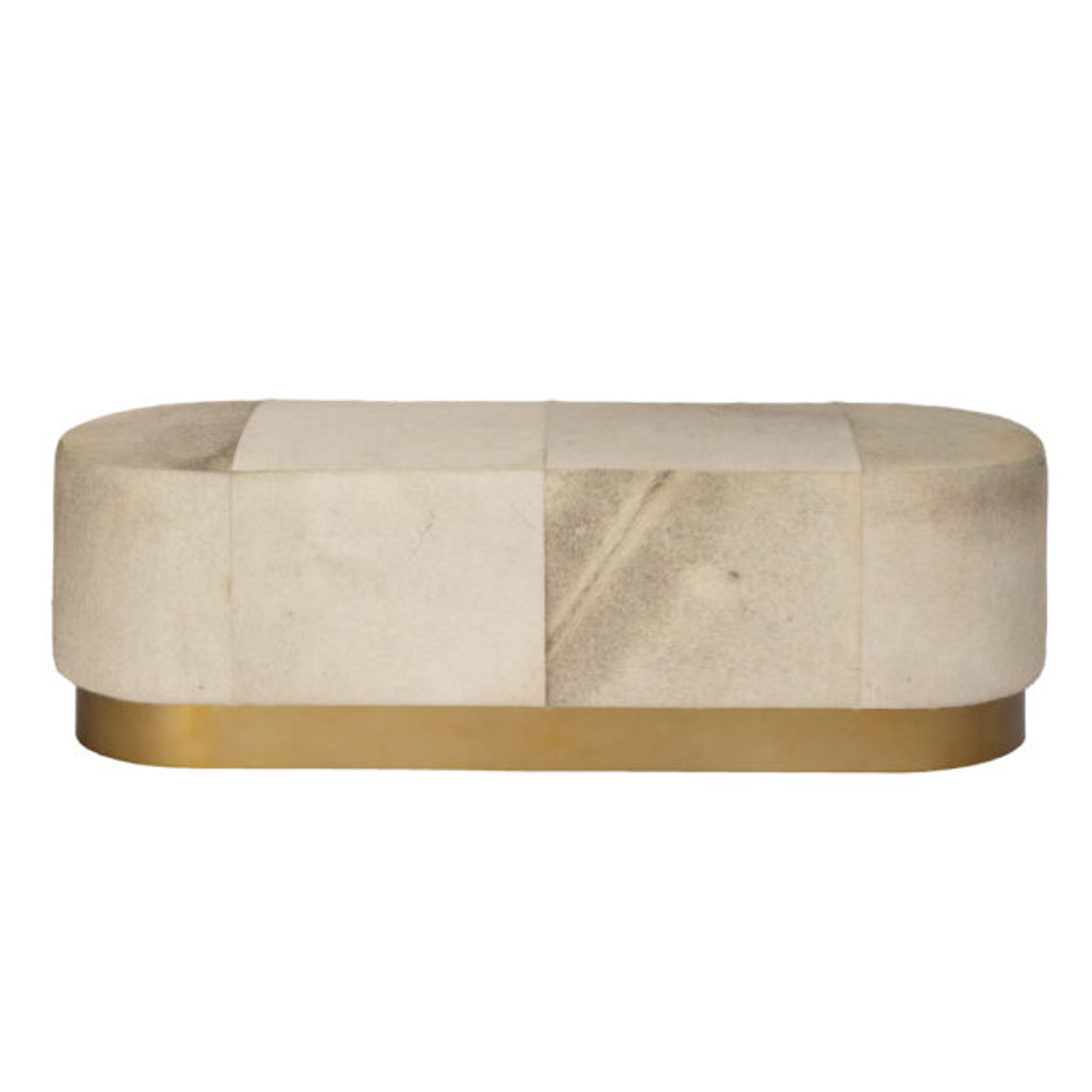 Jordan Bench In Frosted Hide And Antique Brass