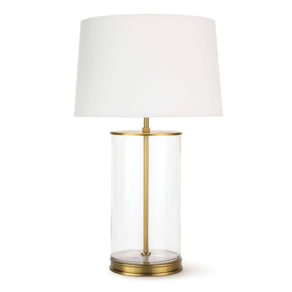 Preview image for Magelian Glass Table Lamp, Natural Brass