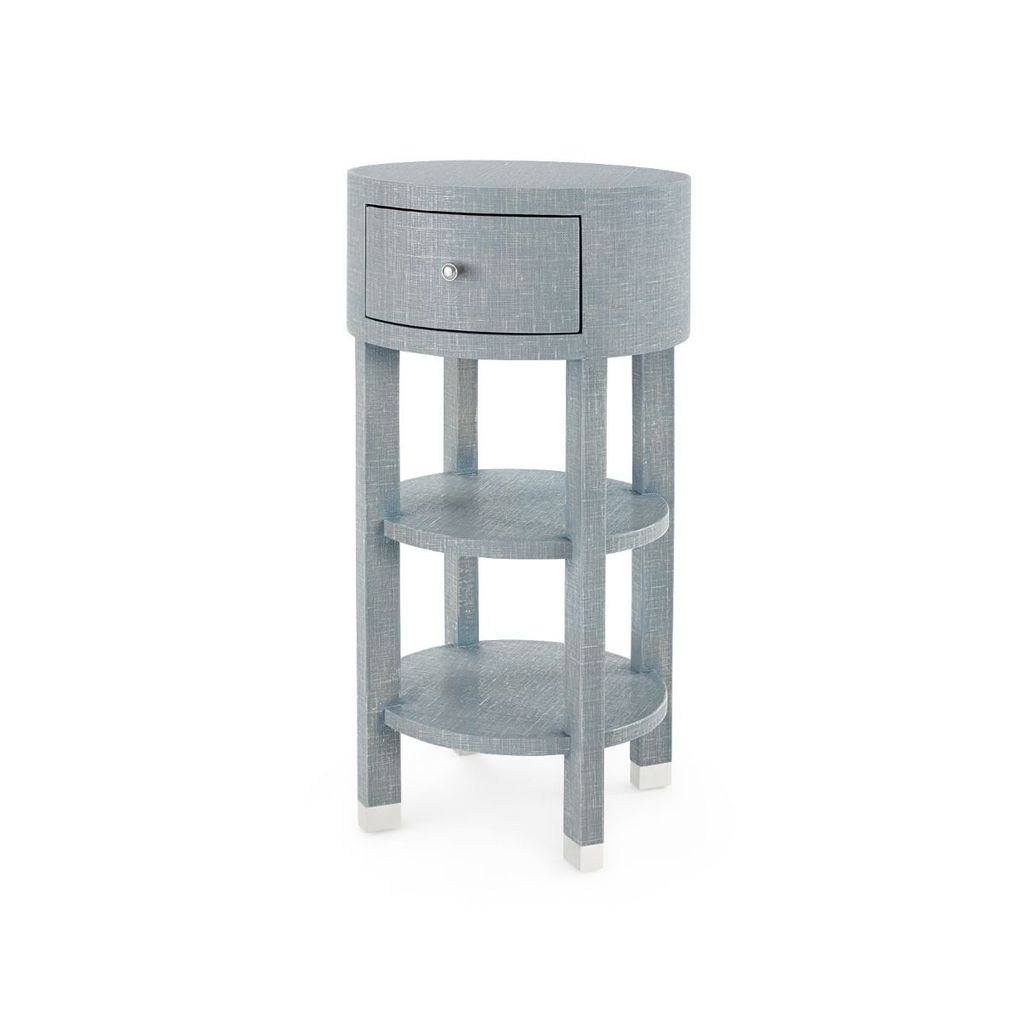 Preview image for Claudette 1-Drawer Round Side Table, Washed Winter Gray