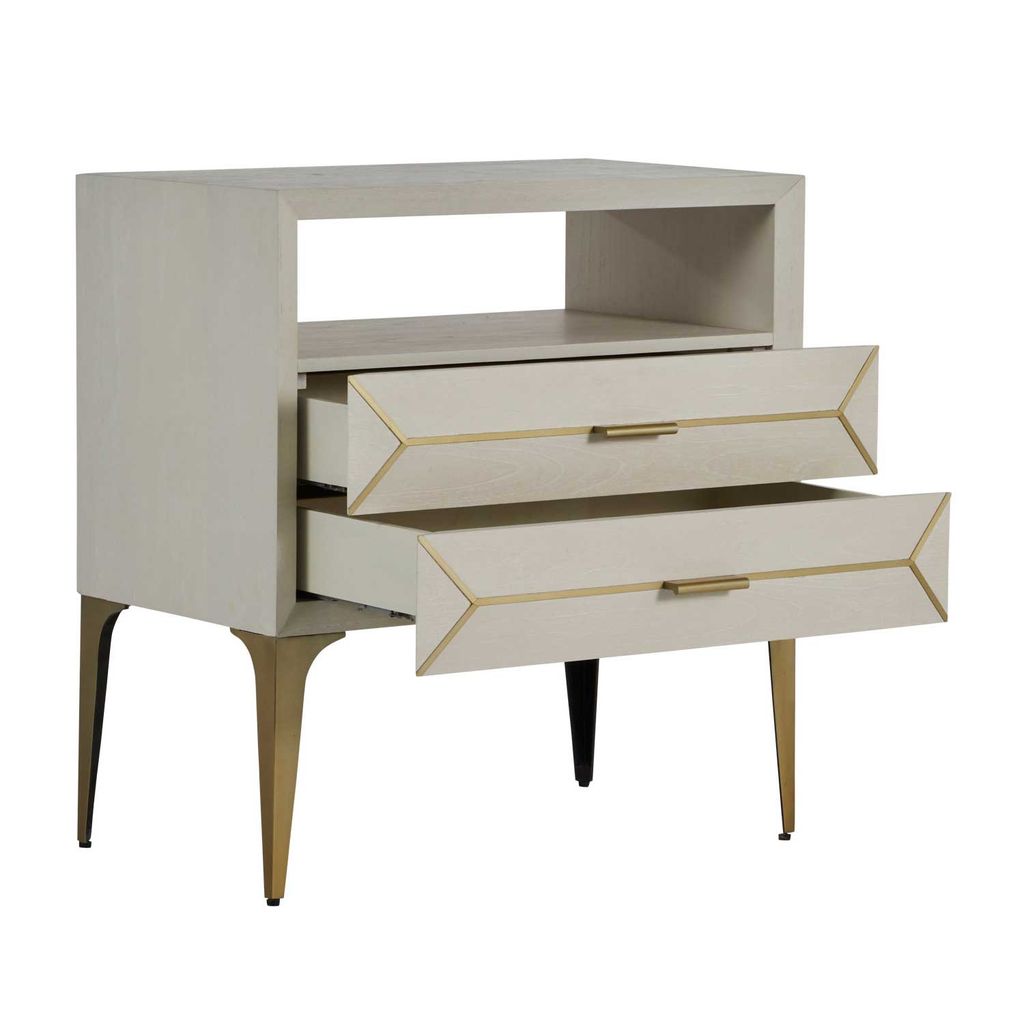 Geometric 2-Drawer Nightstand