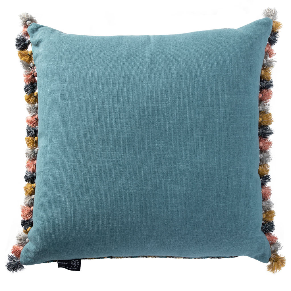 Kilim Me Softly Reef With Tassel Fringe, 24"X24" 