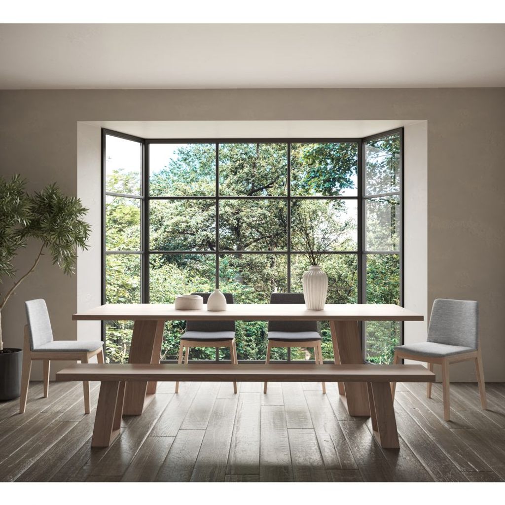 Oak Dining Chair Light Grey (Set of 2)