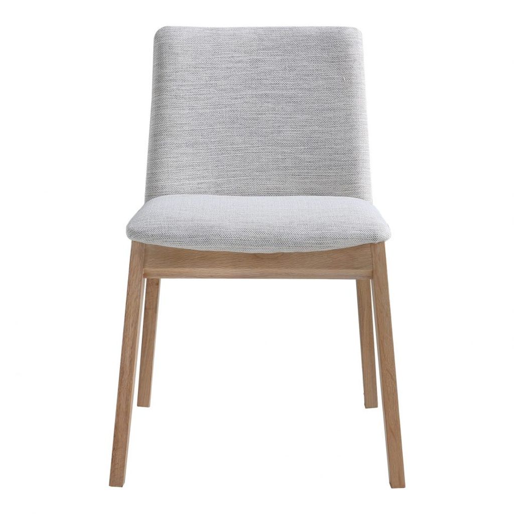 Oak Dining Chair Light Grey (Set of 2)