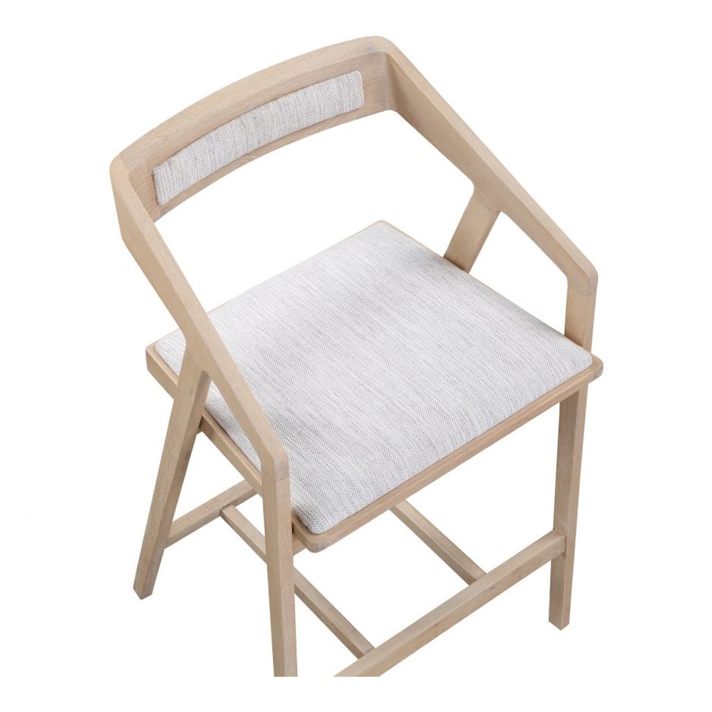 Oak Counter Stool Light Grey