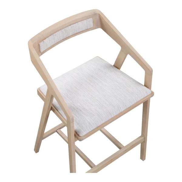 Padma Oak Counter Stool Light Grey