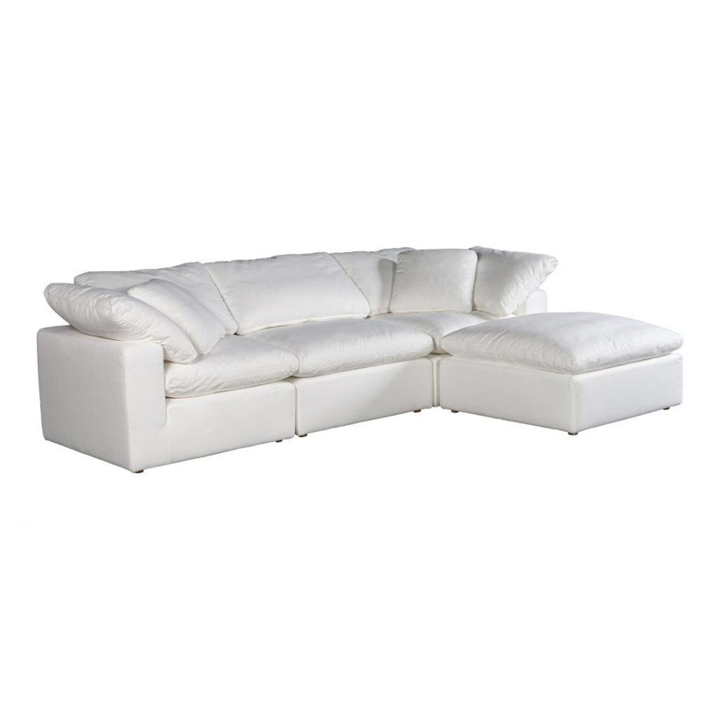 Preview image for Clay Lounge Modular Sectional Livesmart Fabric White