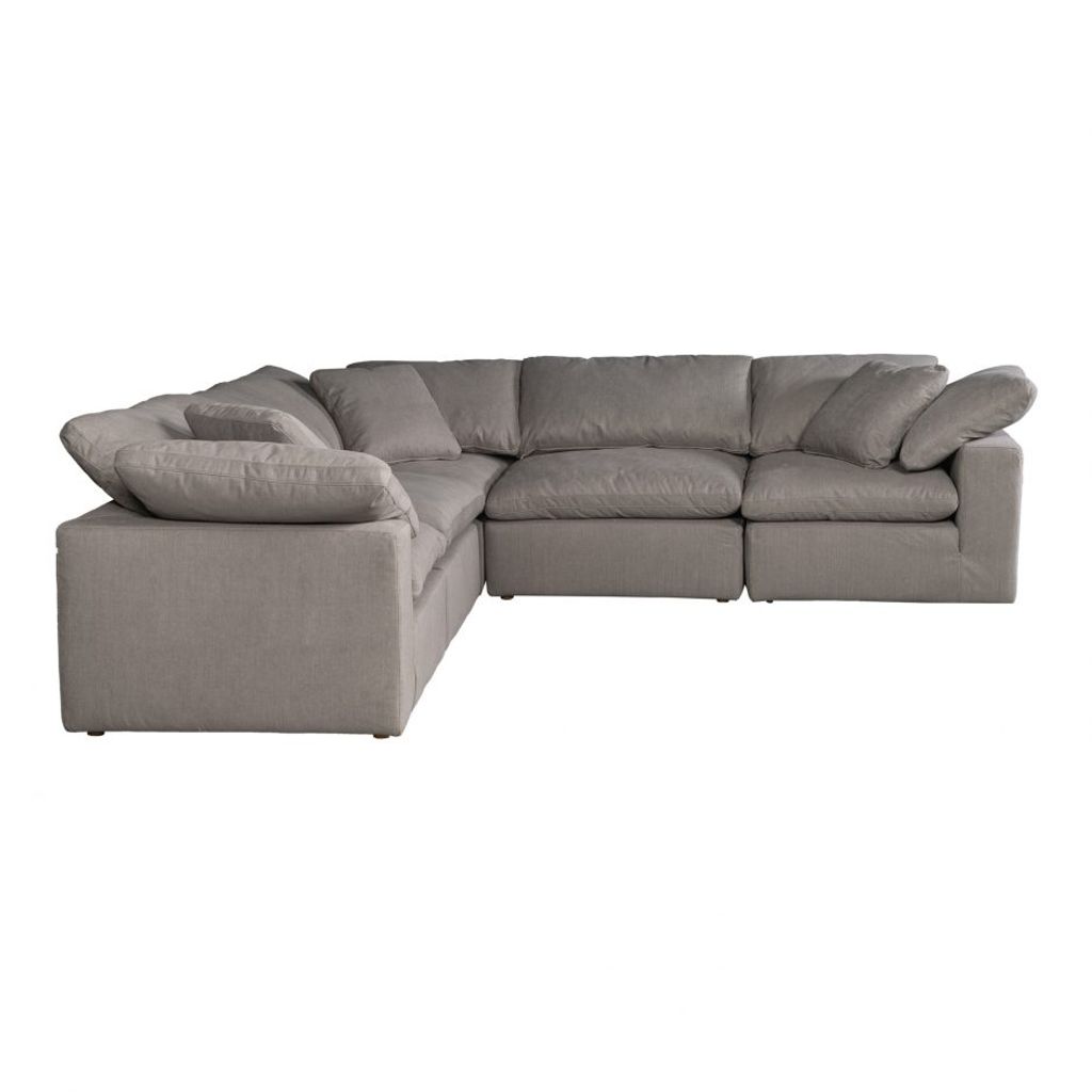 Preview image for Terra Condo Classic L Modular Sectional Livesmart Fabric Light Grey