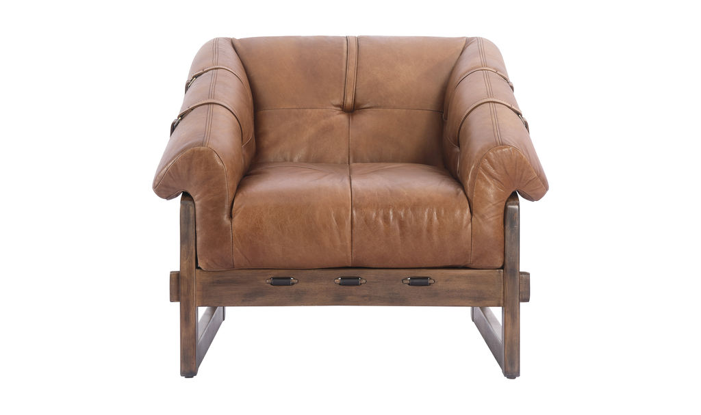 Bellos Accent Chair Open Road Brown Leather