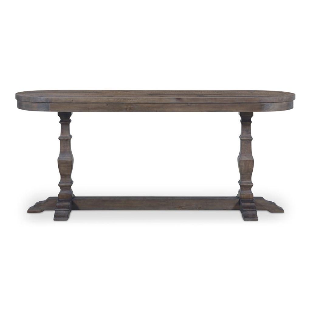 Preview image for Aged Brown Reclaimed Pine Oval Console Table 73 inch