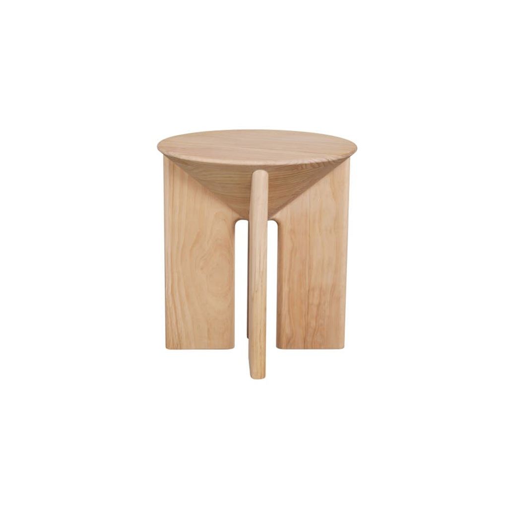 Natural Solid Pine Wood Round Accent Side Table 16 inch