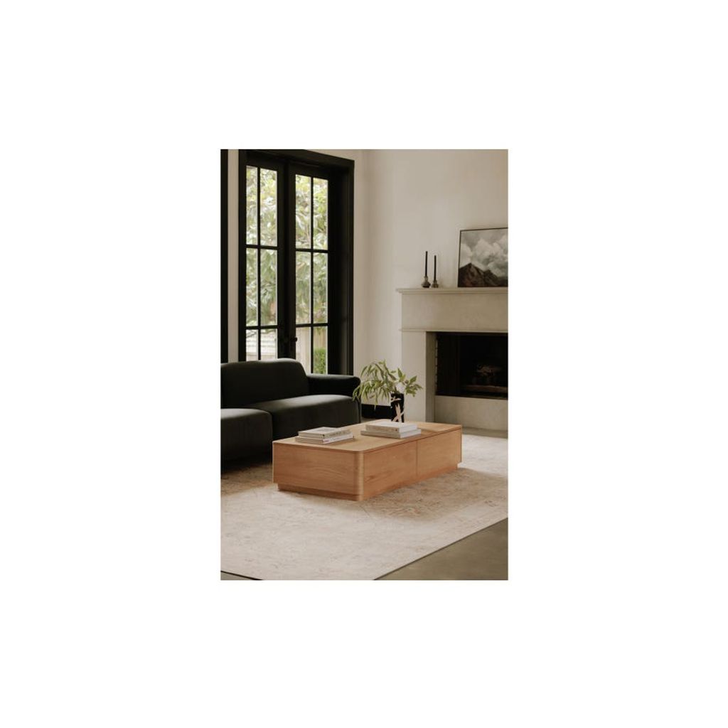 Round Off Coffee Table 55" X 30" X 13", Oak