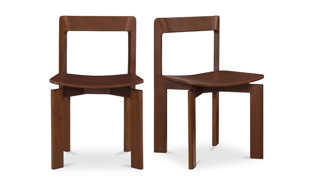 Daifuku Dining Chair Brown (Set Of Two), Walnut Stained Ash