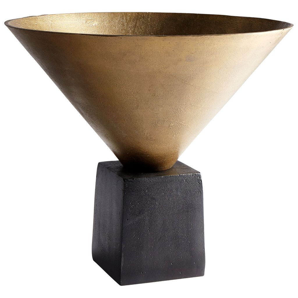 Mega Vase Medium, Black Bronze And Antique Brass