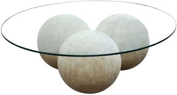 Reclaimed Lumber Allium Coffee Table/Glass Top