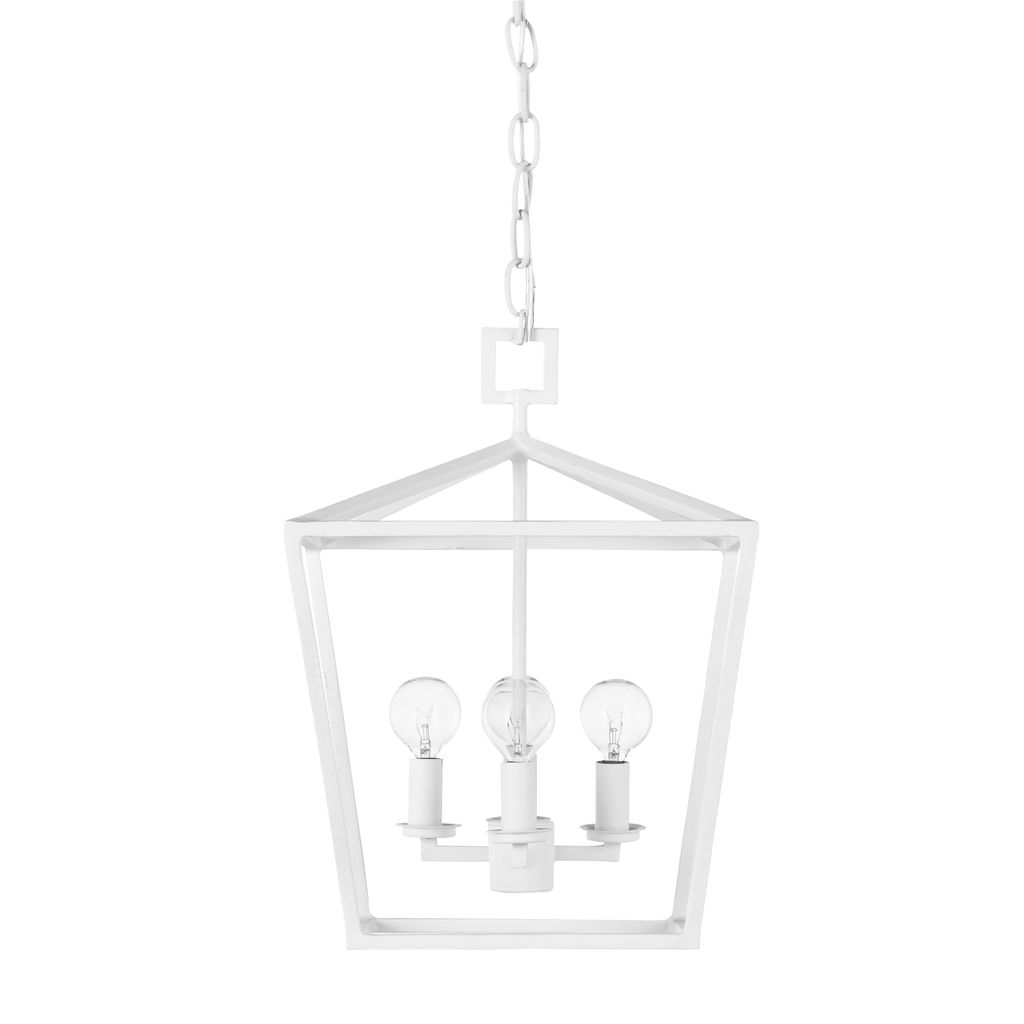 Denison White Small Chandelier, Gesso White