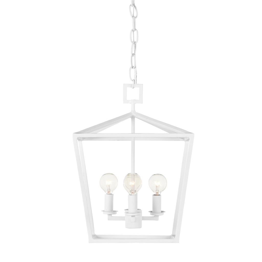 Denison White Small Chandelier, Gesso White