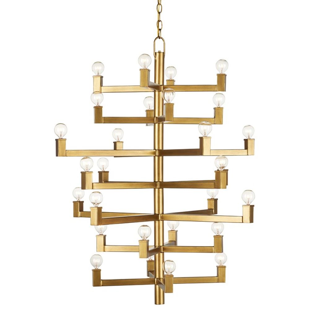 Preview image for Stacked X Medium Chandelier, Brass