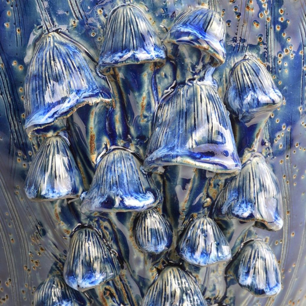 Conical Mushrooms Large Dark Blue Vase