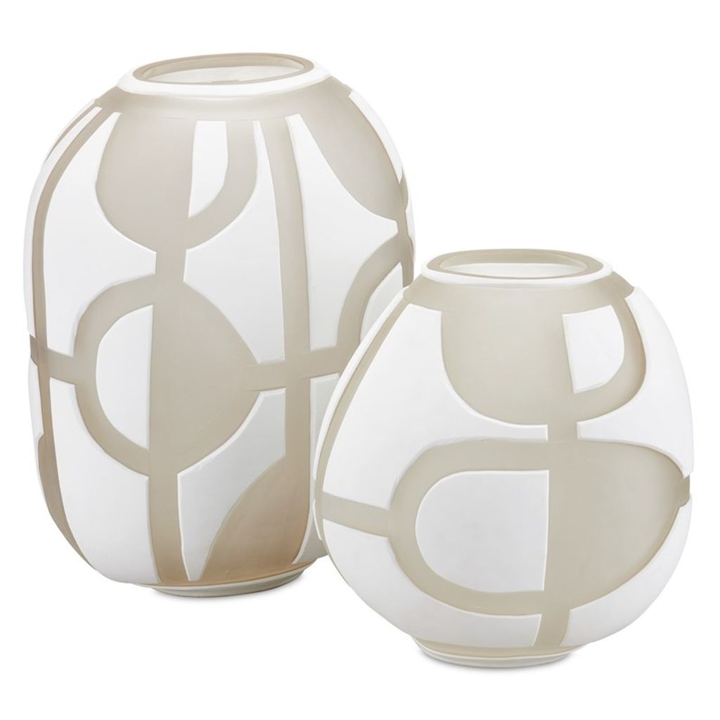 Art Decortif White Vase Set Of 2