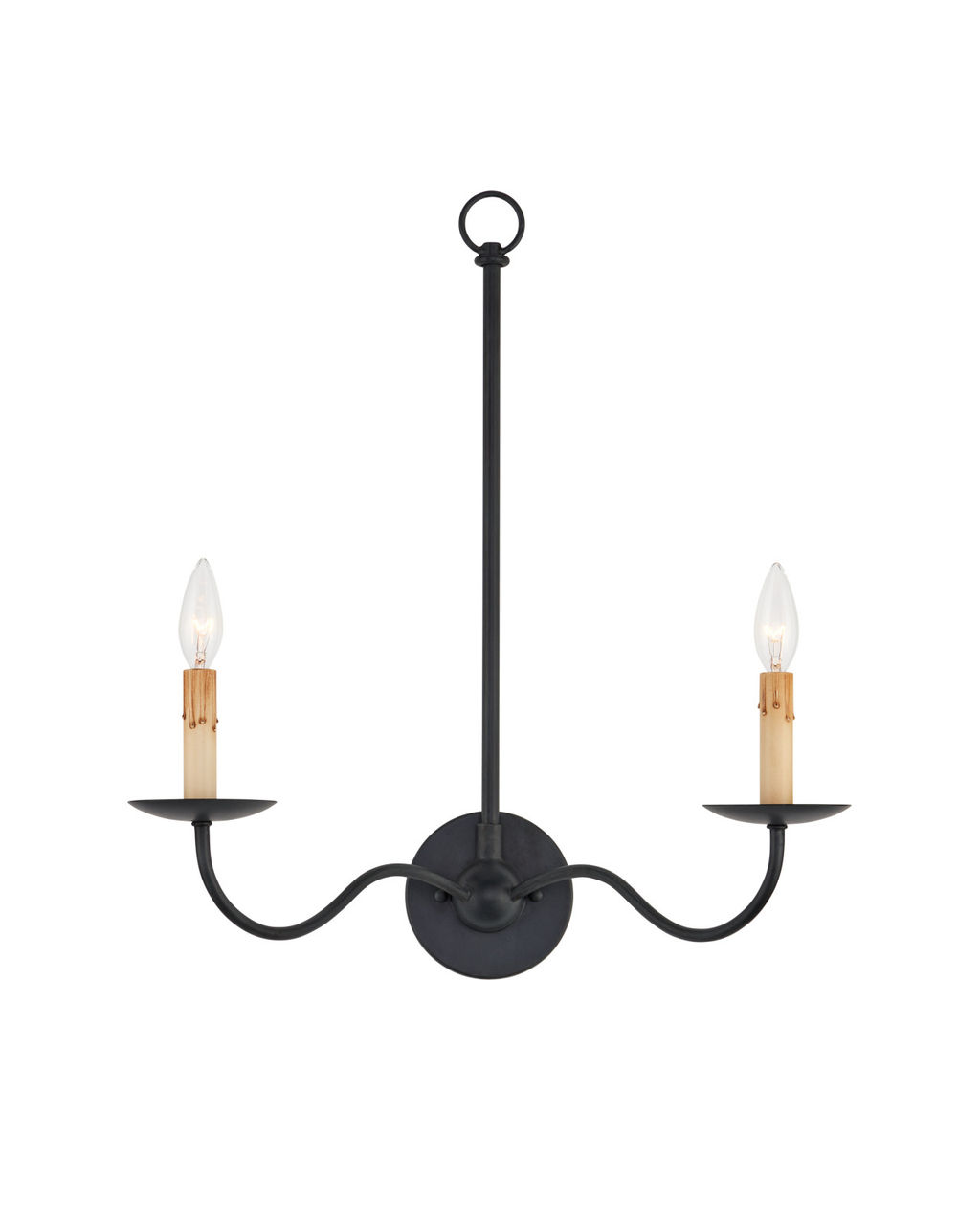 Preview image for Saxon Double-Light Black Wall Sconce